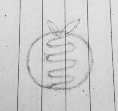 logo idea with Earth formed with hands and resembling a fruit