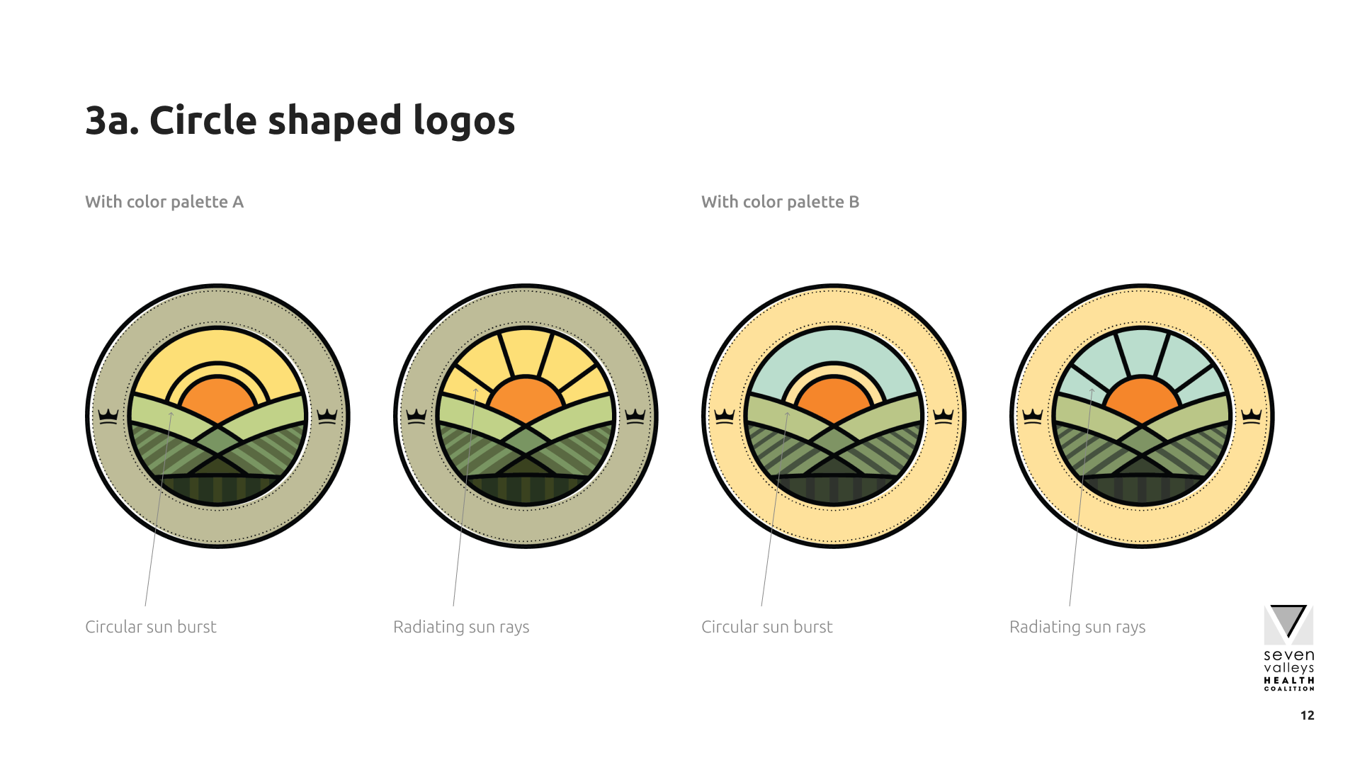 Page showing the logo in a circle shape
